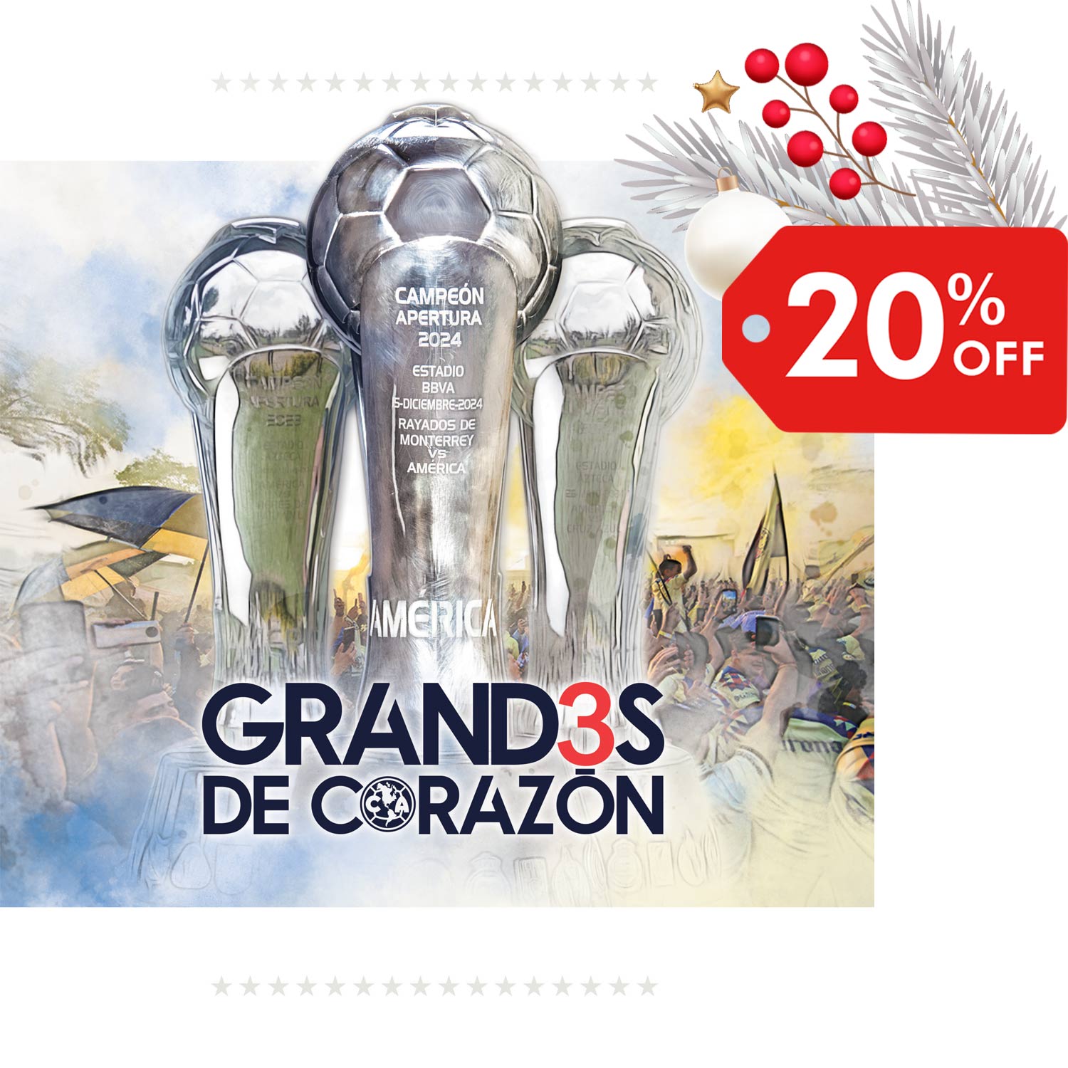 Xmas16 Esta obra es un homenaje a la entrega, la lealtad y la unión que hacen del América mucho más que un equipo: una leyenda.